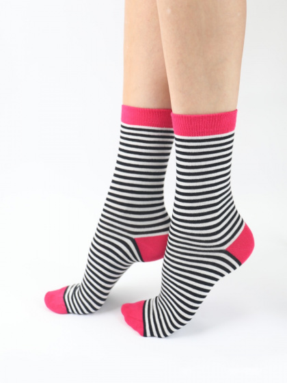 Pretty Polly Stripe Plain Mix Bamboo Socks 2 Pair Pack