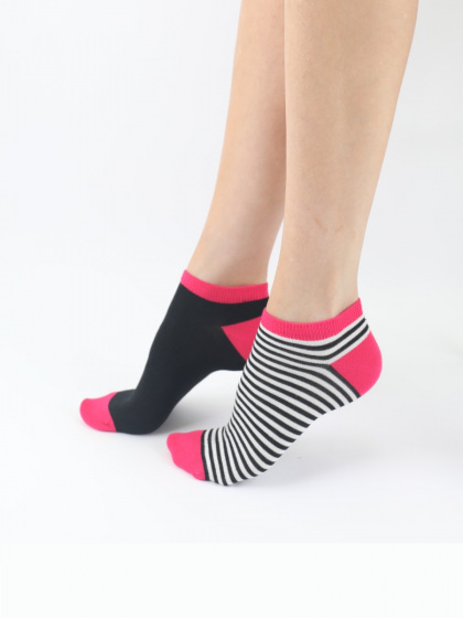 pretty polly Stripe Plain Mix Bamboo Trainer Liners 2 Pair Pack