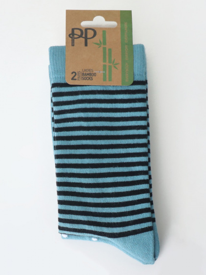 Pretty Polly Stripe Spot Mix Bamboo Socks 2 Pair Pack