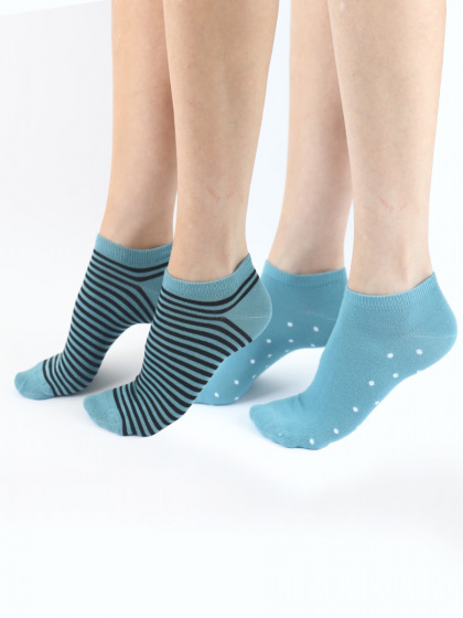 pretty polly Stripe Spot Mix Bamboo Trainer Liners 2 Pair Pack