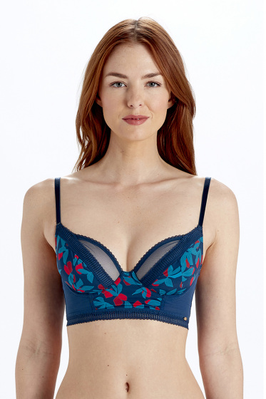 pretty polly Tropics Longline Non Padded Plunge Bra - Print