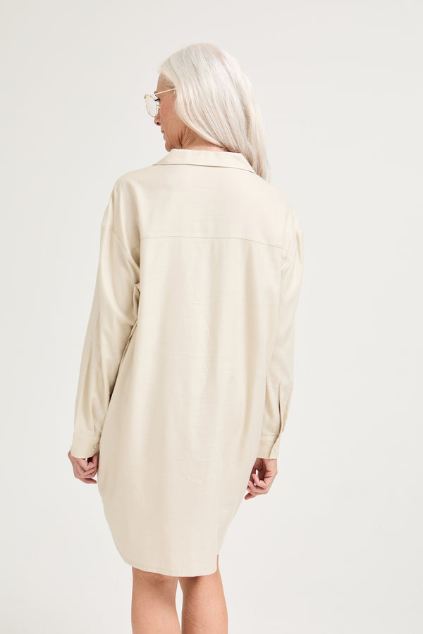 Pretty You Cotton Modal Relaxed Nightshirt In Natural
