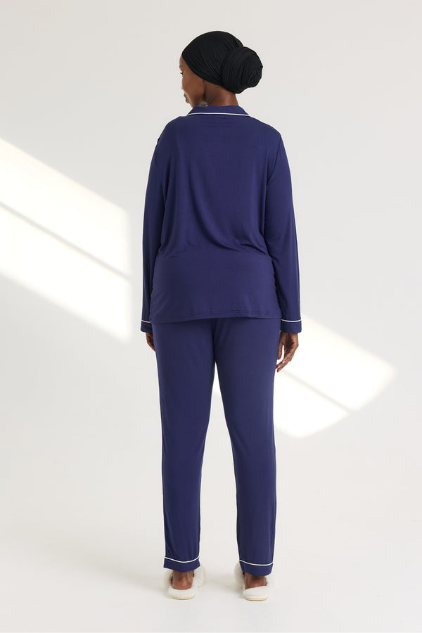 Pretty You His And Hers Bamboo Pyjama Sets In Midnight