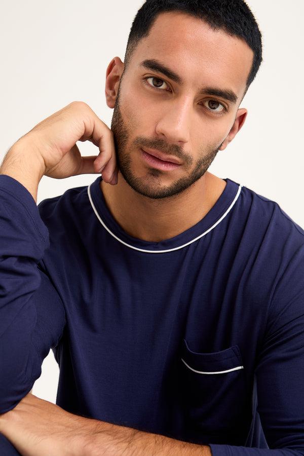 Pretty You Mister You Bamboo Pyjama Set In Midnight