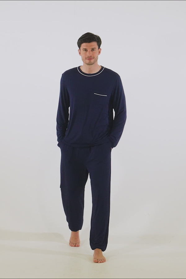 Pretty You Mister You Bamboo Pyjama Set In Midnight