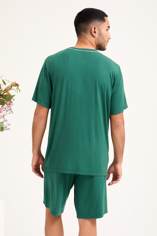 Pretty You Mister You Bamboo Short Pyjama Set In Green