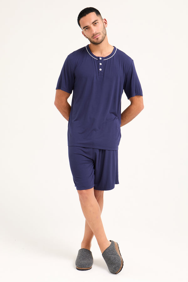 pretty you Mister You Bamboo Short Pyjama Set in Midnight