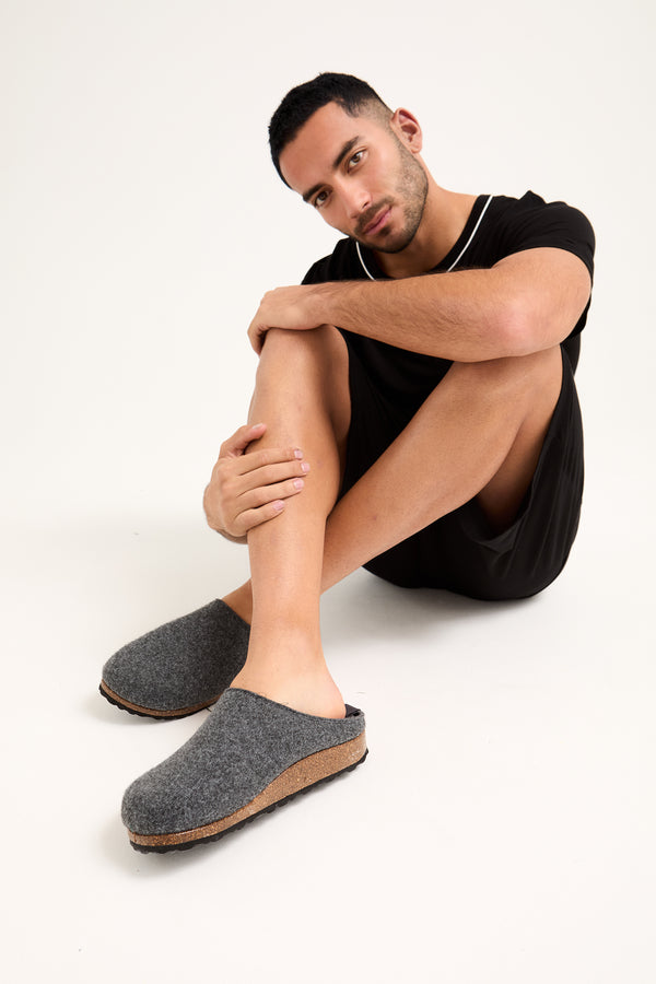 pretty you Mister You Jamie Mule Slippers in Charcoal