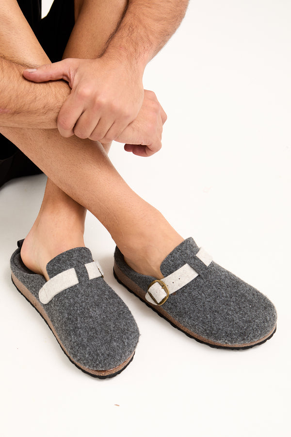pretty you Mister You Jordan Mule Slippers in Charcoal