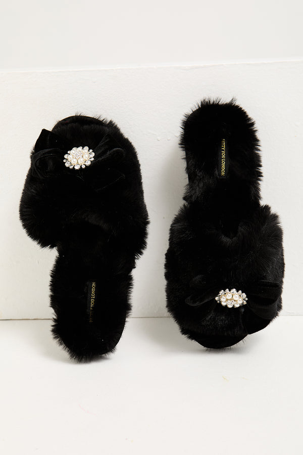 Pretty You Anya Slippers In Black
