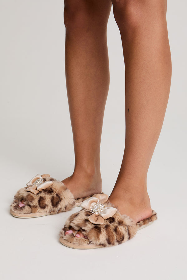 Pretty You Anya Slippers In Leopard