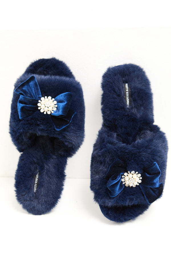 Pretty You Anya Slippers In Navy