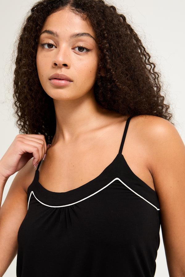 Pretty You Bamboo Cami Short Pajama Set In Black