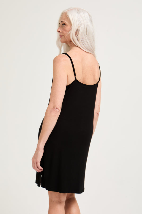 Pretty You Bamboo Chemise Nightdress In Black