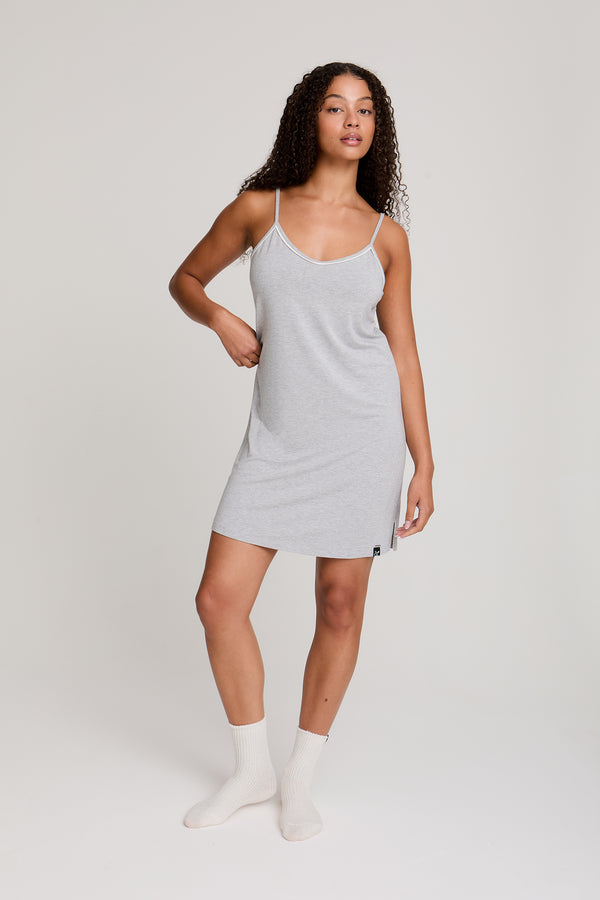 pretty you Bamboo Chemise Nightdress in Gray Marl