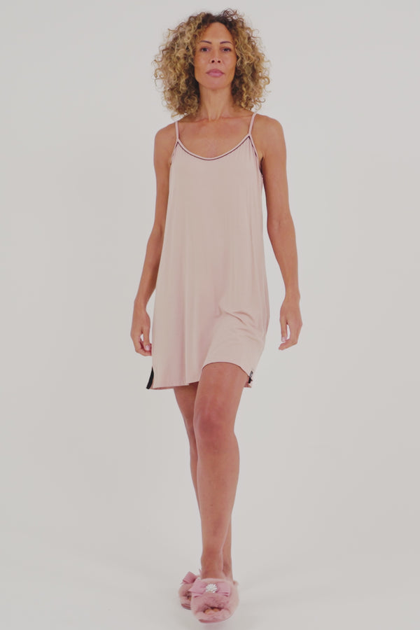 Pretty You Bamboo Chemise Nightdress In Pink