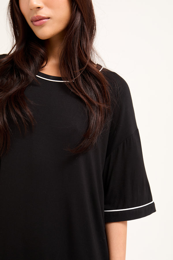 Pretty You Bamboo Classic Tee Dress In Black