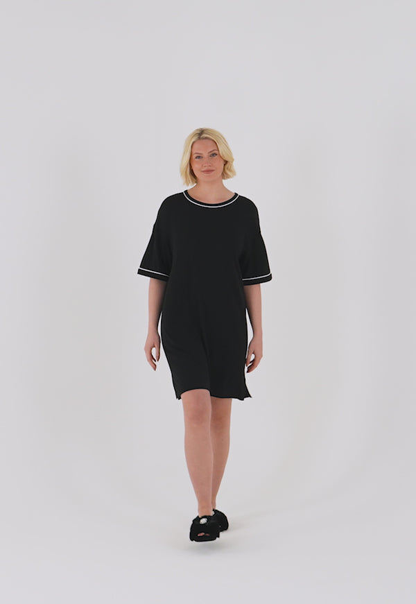 Pretty You Bamboo Classic Tee Dress In Black