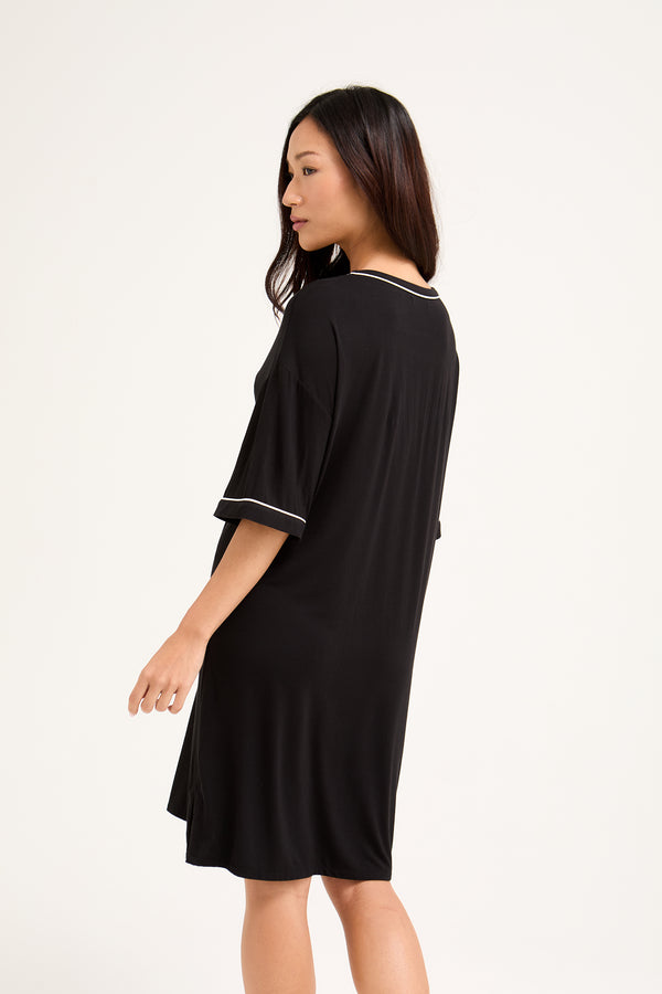 Pretty You Bamboo Classic Tee Dress In Black