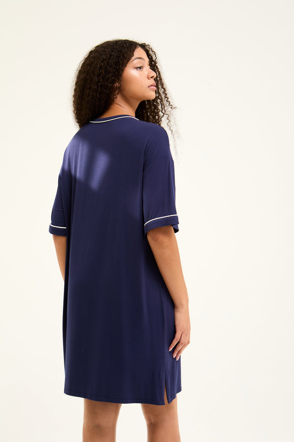 Pretty You Bamboo Classic Tee Dress In Midnight