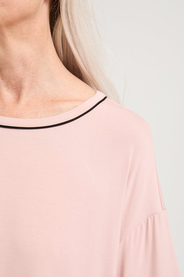 Pretty You Bamboo Classic Tee Dress In Pink