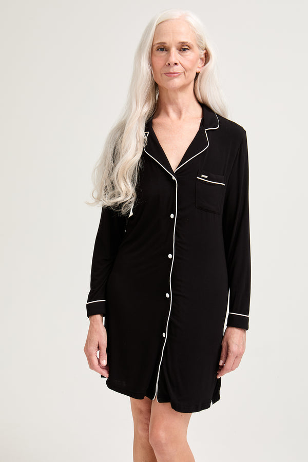 pretty you Bamboo Nightshirt in Black