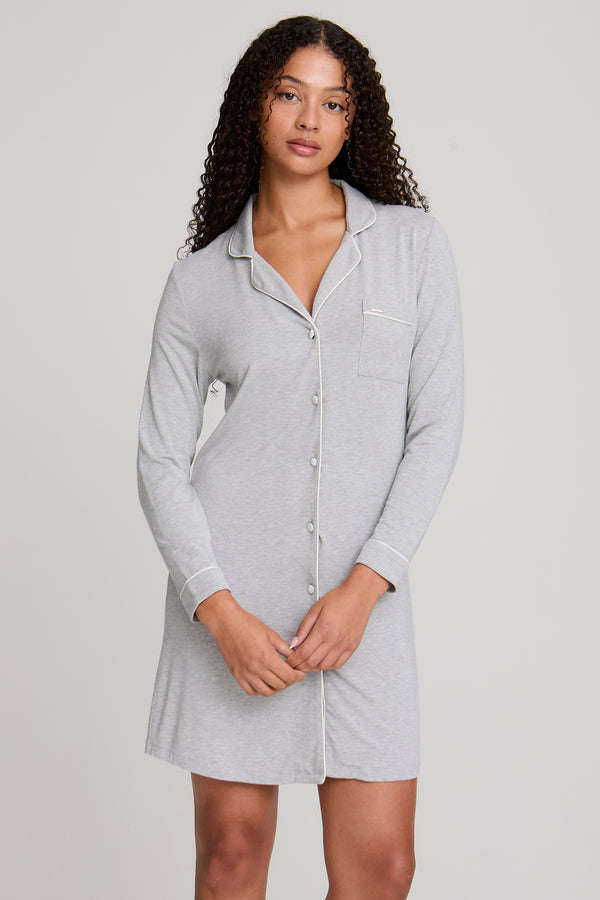 Pretty You Bamboo Nightshirt In Gray Marl