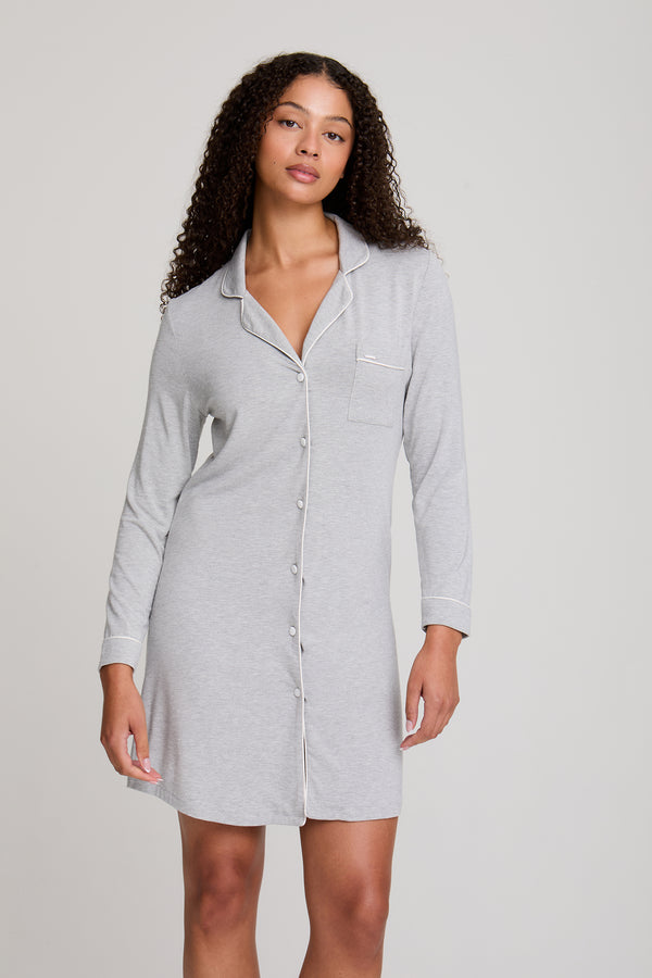 Pretty You Bamboo Nightshirt In Gray Marl