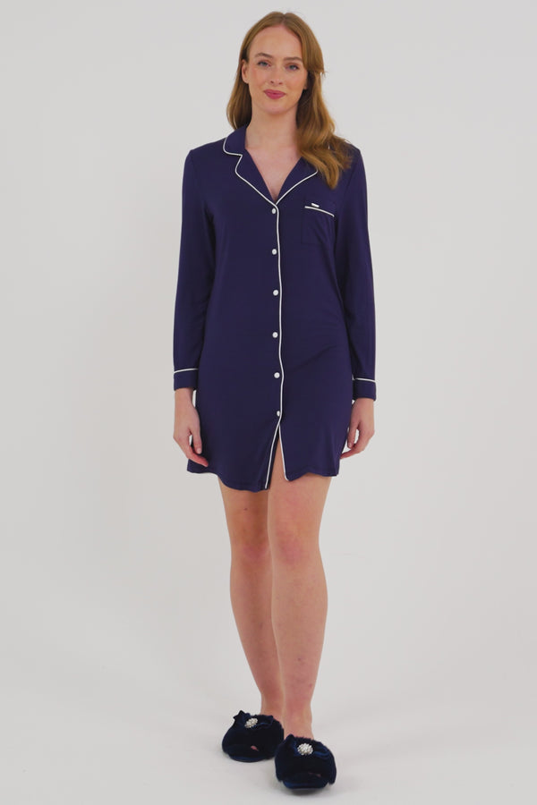 Pretty You Bamboo Nightshirt In Midnight