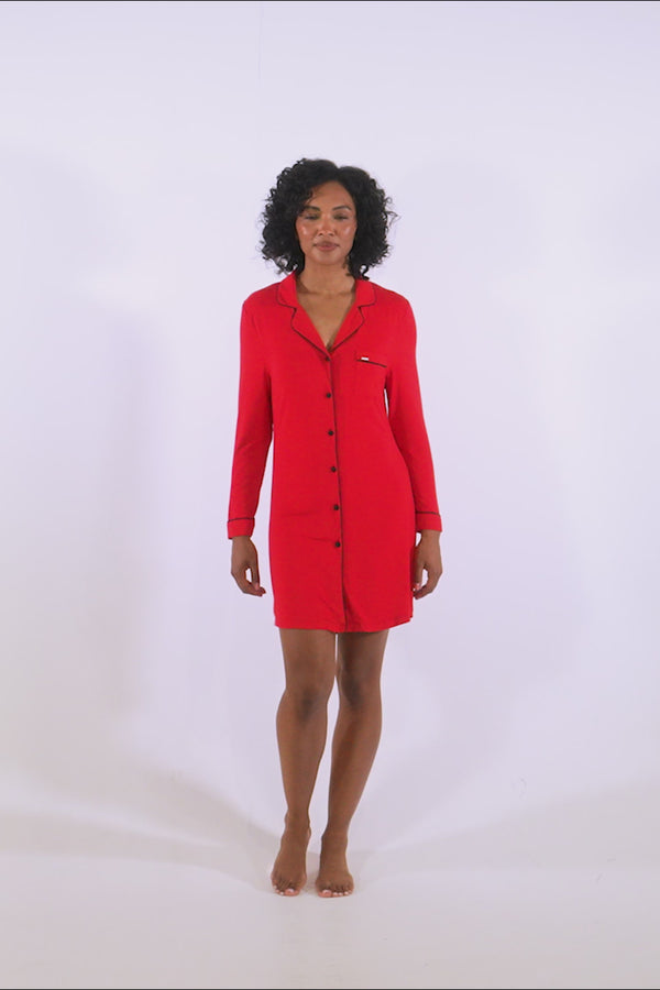 Pretty You Bamboo Nightshirt In Red