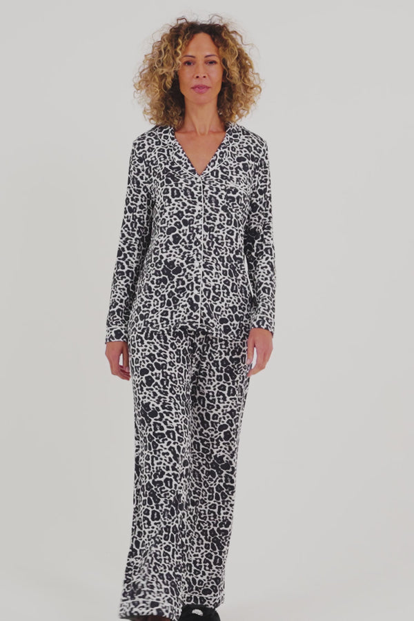 Pretty You Bamboo Pajama Set In Luxe Leopard