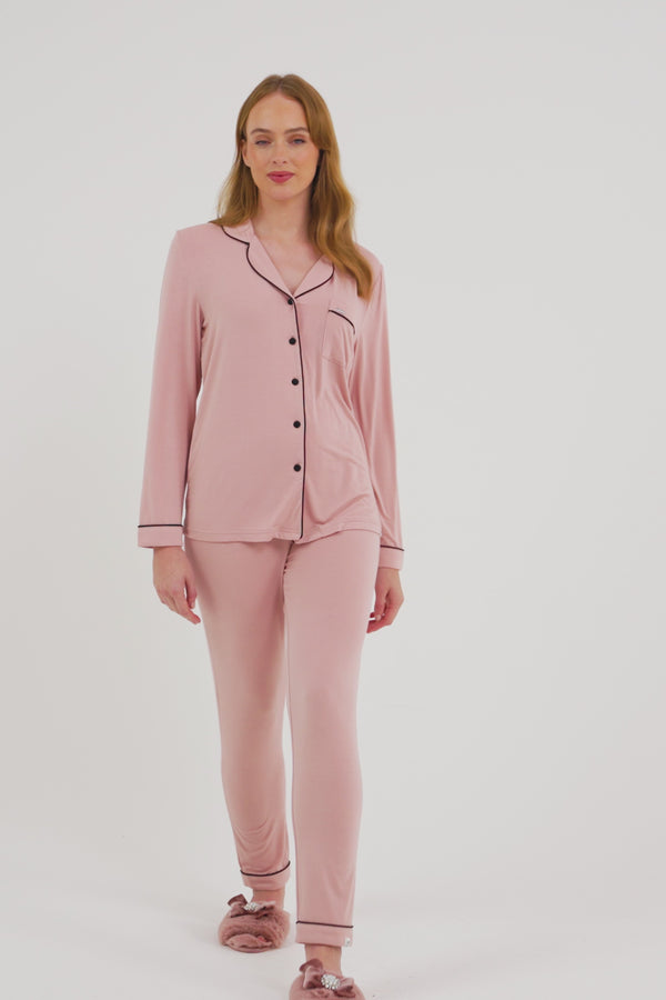 Pretty You Bamboo Pajama Set In Pink