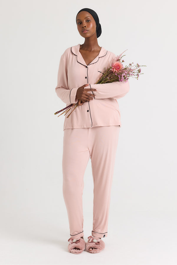 pretty you Bamboo Pajama Set in Pink