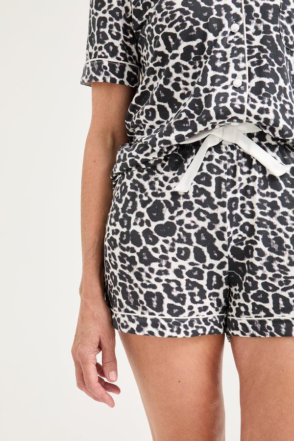 Pretty You Bamboo Shirt Short Set In Luxe Leopard