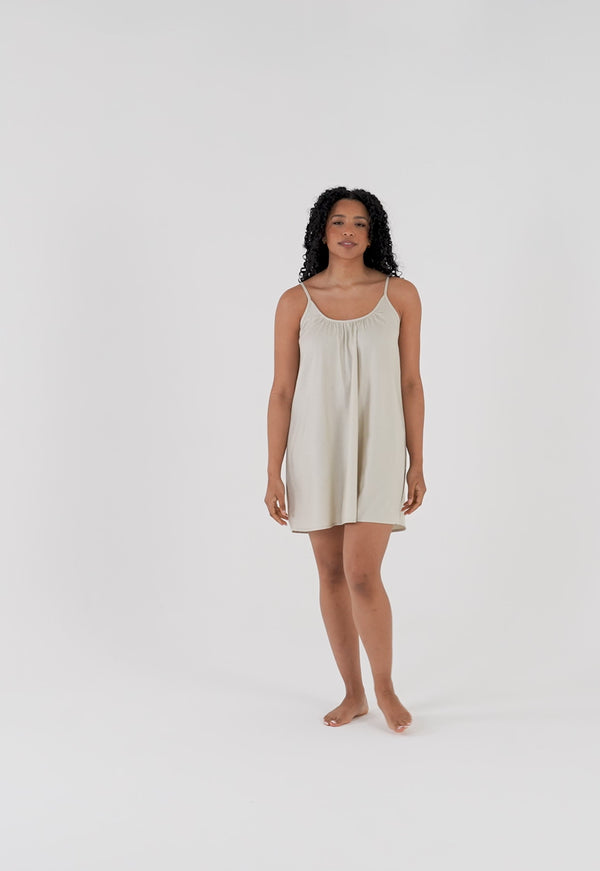 Pretty You Cotton Modal Swing Chemise In Natural