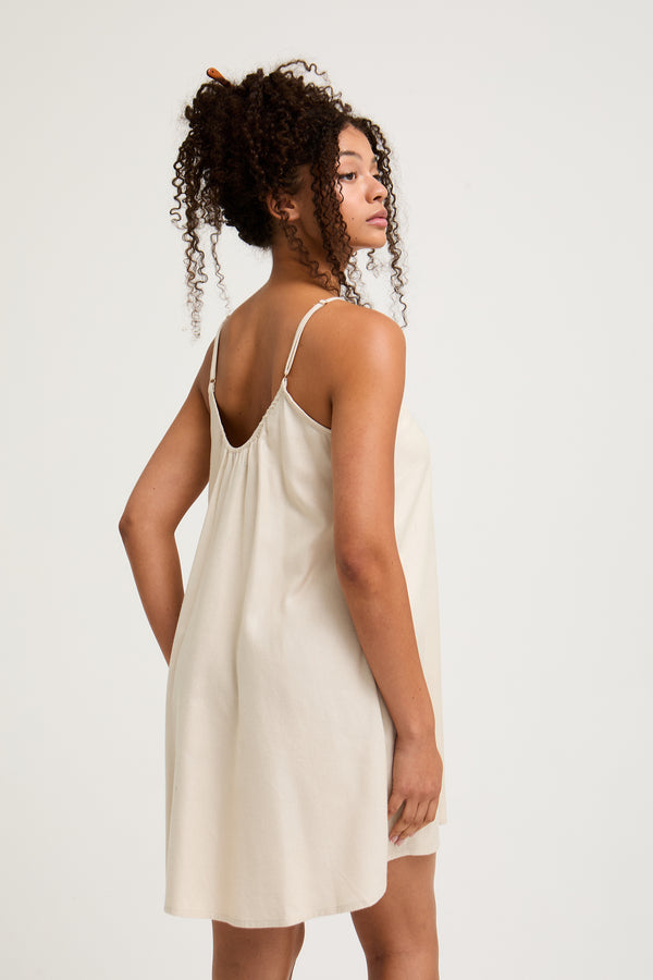 Pretty You Cotton Modal Swing Chemise In Natural