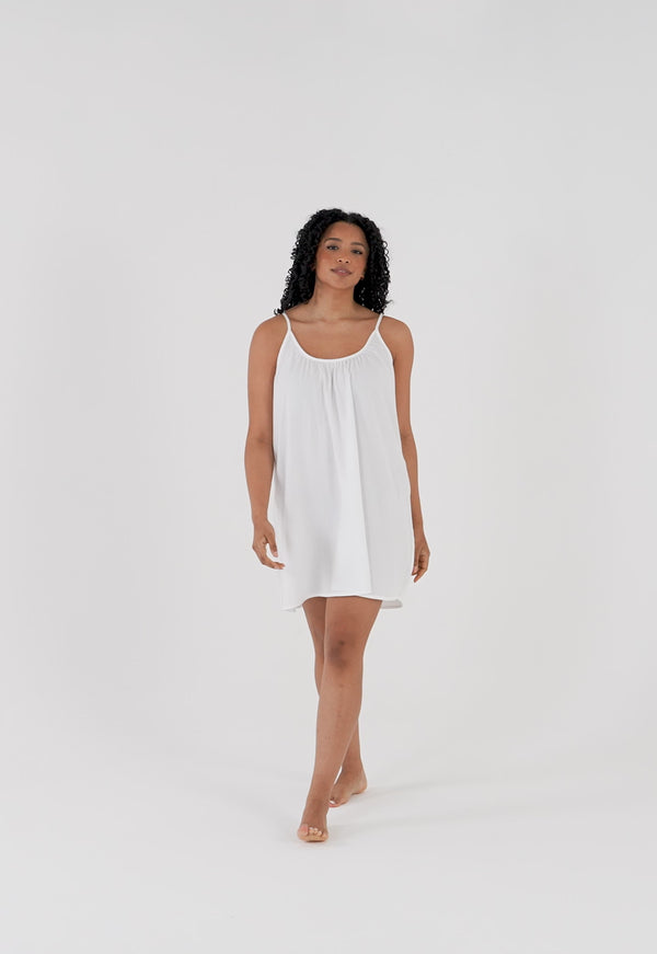 Pretty You Cotton Modal Swing Chemise In White