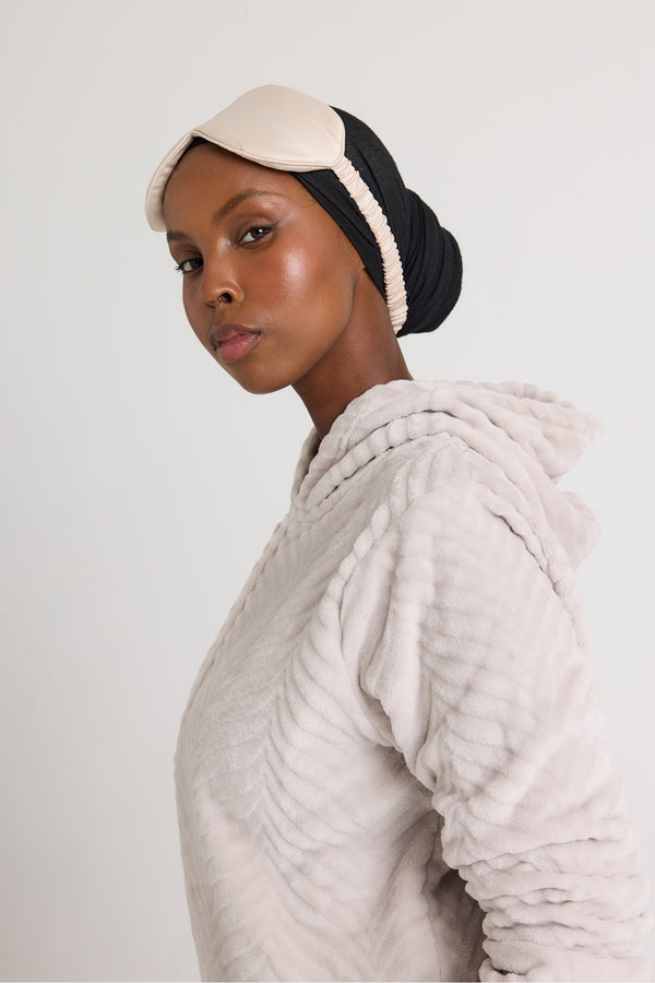 Pretty You Cozy Chevron Lounge Suit In Almond