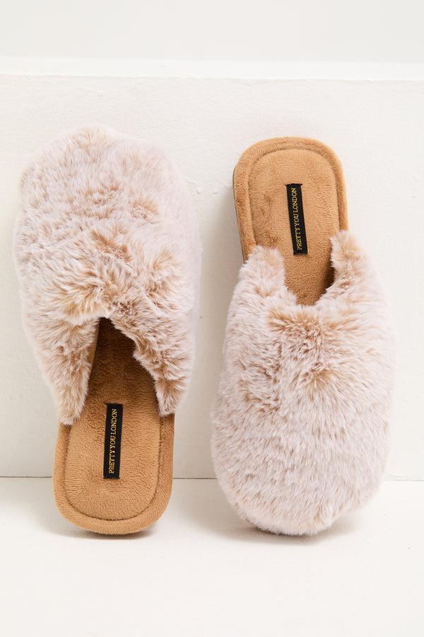 Pretty You Demi Mule Slippers In Caramel