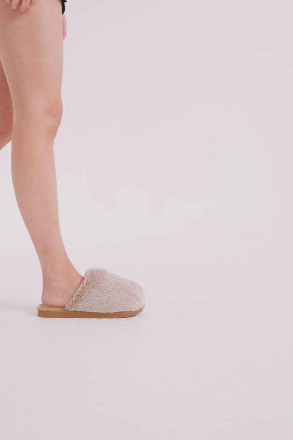 Pretty You Demi Mule Slippers In Caramel