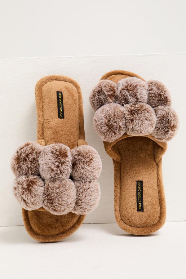 Pretty You Dolly Slippers In Caramel