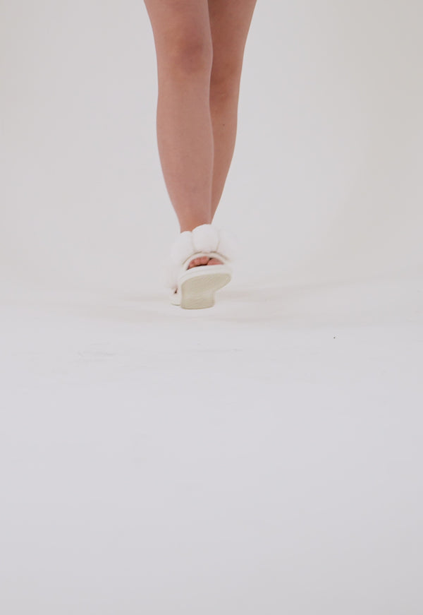 Pretty You Dolly Slippers In White