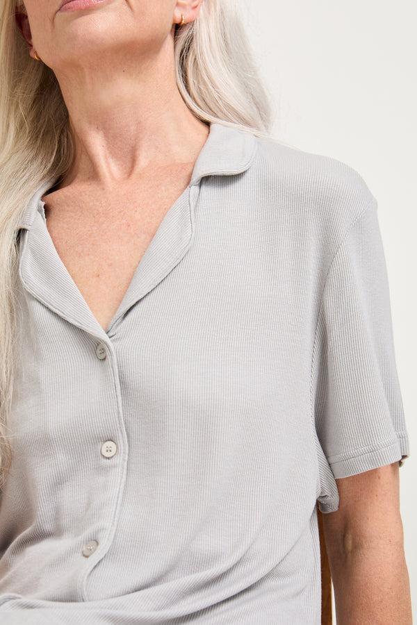 Pretty You EcoVero Ribbed Nightshirt In Grey