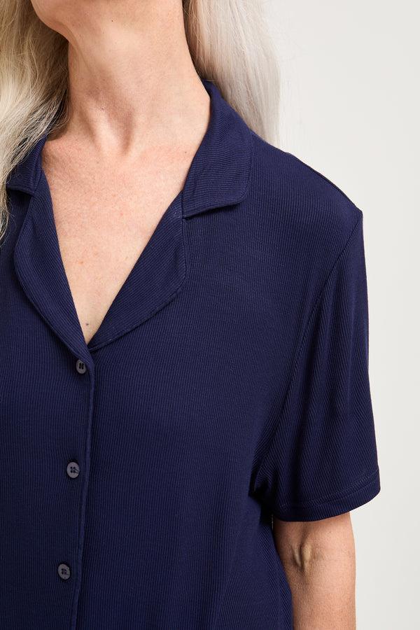Pretty You EcoVero Ribbed Nightshirt In Midnight