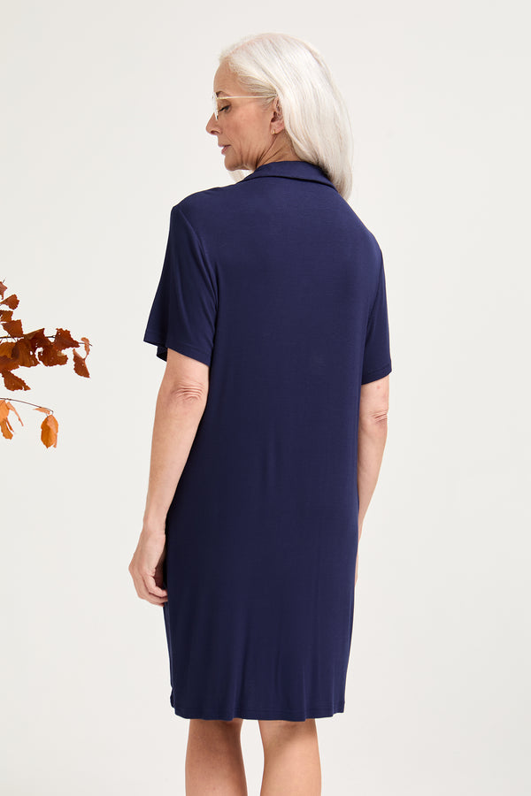 Pretty You EcoVero Ribbed Nightshirt In Midnight