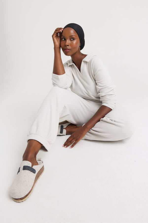 pretty you Fleece Lounge Set in Stone