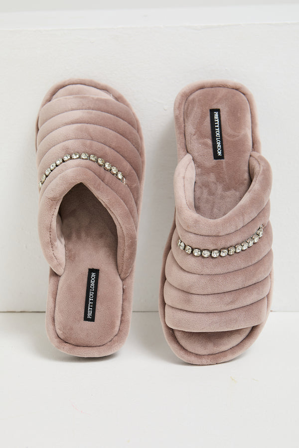 Pretty You Frankie Slippers In Mink