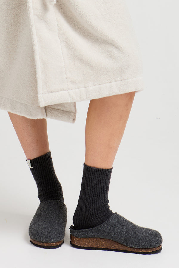 Pretty You Jamie Mule Slippers In Charcoal