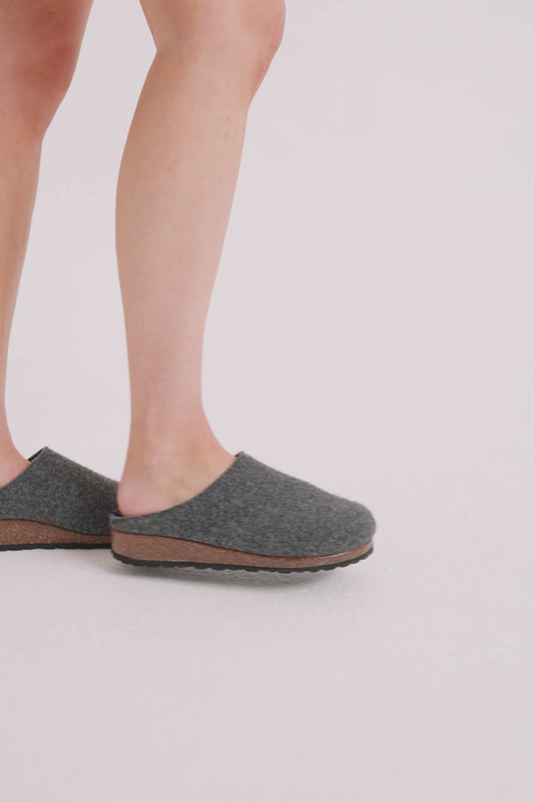 Pretty You Jamie Mule Slippers In Charcoal