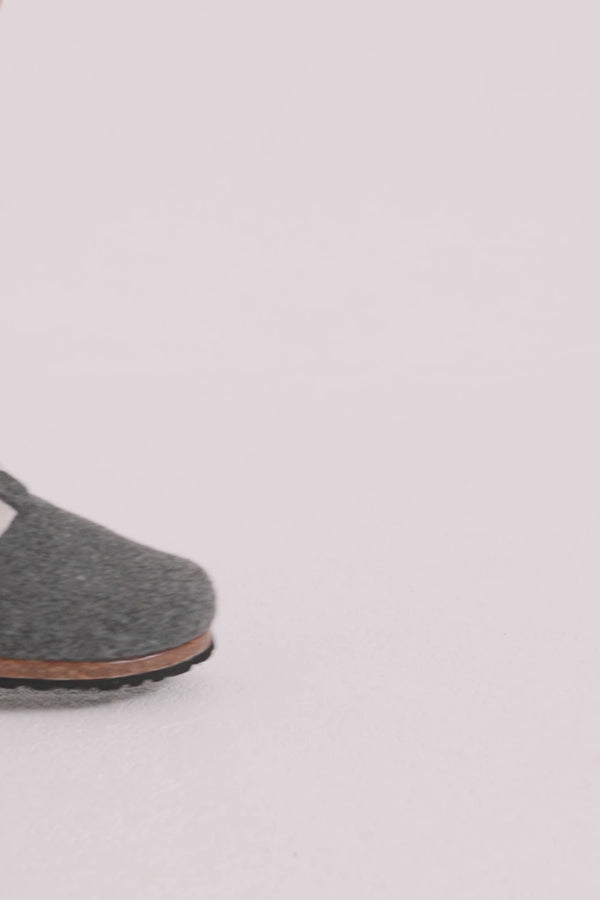 Pretty You Jordan Mule Slippers In Charcoal